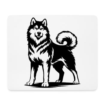 Alaskan Malamute in stolzer Pose - Mousepad (Querformat) - Weiß - Vorne