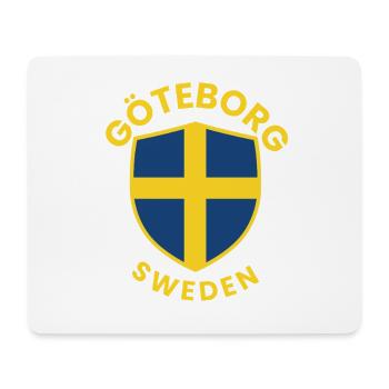 Göteborgs Sköld in schwedischen Farben - Mousepad (Querformat) - Weiß - Vorne