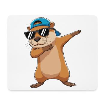 Cool Dabbing Otter Sonnenbrille Cartoon-Kunst - Mousepad (Querformat) - Weiß - Vorne