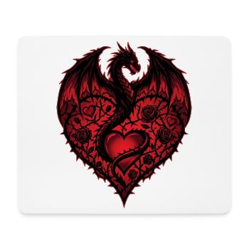 Heart Romantic Dragon Lover Roses Love - Mouse Pad (horizontal) - white - Front