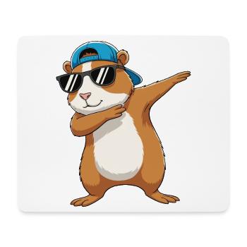 Cool Dabbing Meerschweinchen-Sonnenbrillen-Cartoon-Kunst - Mousepad (Querformat) - Weiß - Vorne