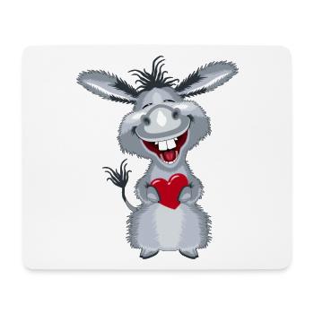 herz_esel1 - Mousepad (Querformat) - Weiß - Vorne