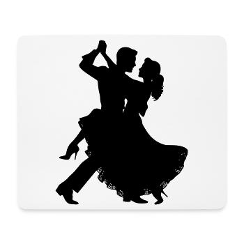 Dancing Couple Silhouette | Elegant dance motif - Mouse Pad (horizontal) - white - Front