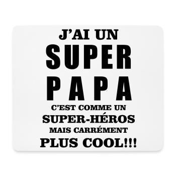 Super papa - Tapis de souris (format paysage) - blanc - Devant