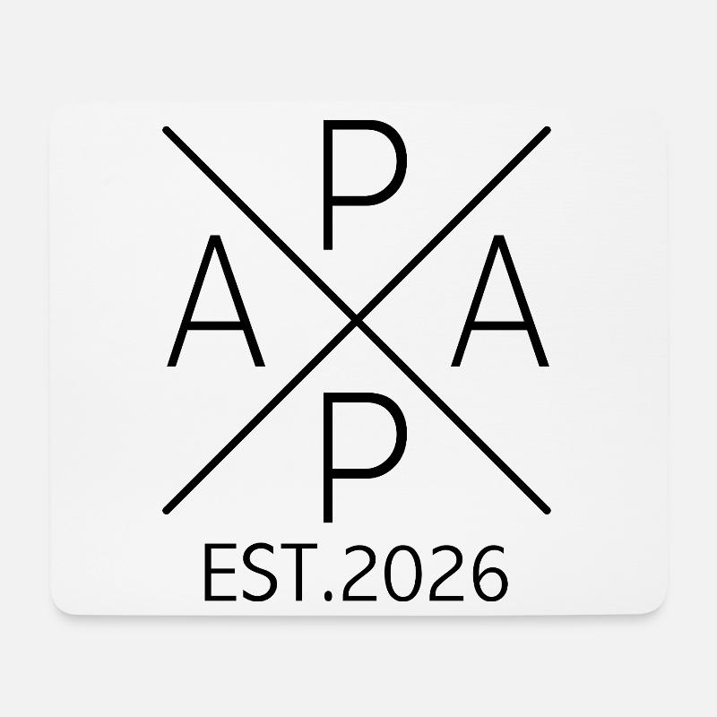 Papa 2026 Papa seit 2026 Papa Est 2026 - Mousepad (Querformat) - Weiß