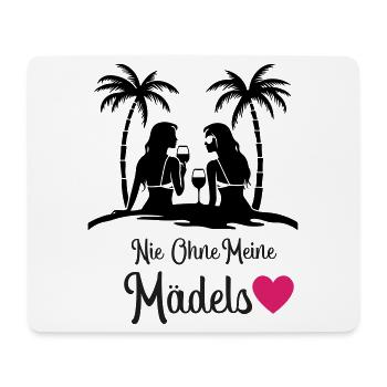 Never without my girls' heart - Mouse Pad (horizontal) - white - Front