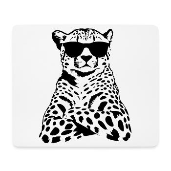 Leopard Chef Sunglasses Black & White Motif - Mouse Pad (horizontal) - white - Front