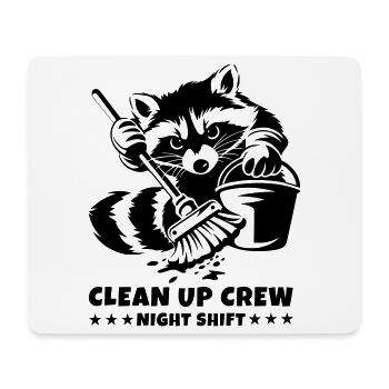 Clean Up Crew – Night Shift Raccoon - Mouse Pad (horizontal) - white - Front