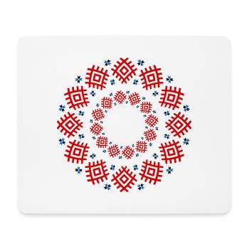 Ukrainisches Ethno-Ornament - Traditionelle rote u - Mousepad (Querformat) - Weiß - Vorne