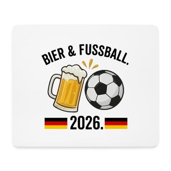 Bier & Fussball 2026: Fan-Design Deutschland - Mousepad (Querformat) - Weiß - Vorne