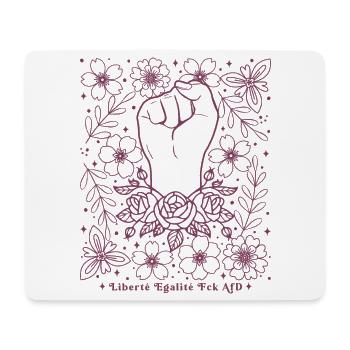 Antifaschistisches Liberté Égalité Fuck AfD Frauen - Mousepad (Querformat) - Weiß - Vorne