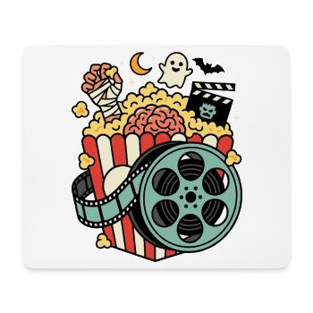 Humour de soirée cinéma d’horreur popcorn - Tapis de souris (format paysage) - blanc - Devant