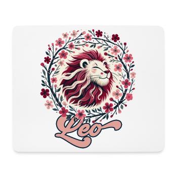 Floral Leo Circle - Mouse Pad (horizontal) - white - Front