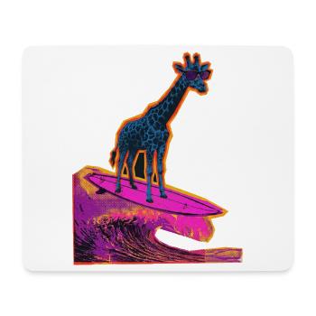 Surfer Giraffe - Mouse Pad (horizontal) - white - Front