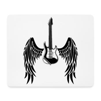 Guitare ailée noire - Tapis de souris (format paysage) - blanc - Devant
