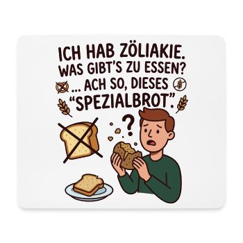 Zöliakie Brot Humor glutenfrei Spruch - Mousepad (Querformat) - Weiß - Vorne