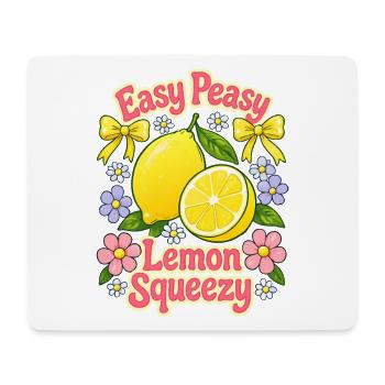 Easy Peasy Lemon Squeezy – Lemons and Flowers - Mouse Pad (horizontal) - white - Front