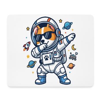Tupfen des Corgi-Astronauten Funny Space Dog - Mousepad (Querformat) - Weiß - Vorne