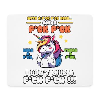 Buntes Einhorn mit frechem Spruch Old Mcdonald - Mousepad (Querformat) - Weiß - Vorne