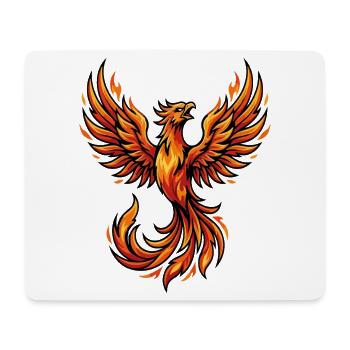 Majestic Fire Phoenix Mascot Rising Art - Mouse Pad (horizontal) - white - Front