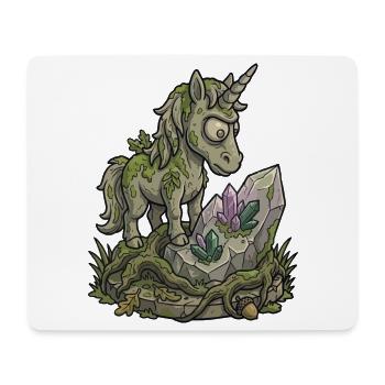 Funny Stone Unicorn Statue Mossy Fantasy Design - Mouse Pad (horizontal) - white - Front