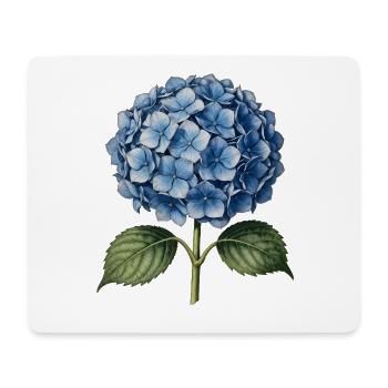 Illustration engraving of a blue hydrangea - Mouse Pad (horizontal) - white - Front