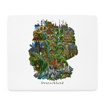 Deutschland Illustration mit Wahrzeichen - Mousepad (Querformat) - Weiß - Vorne