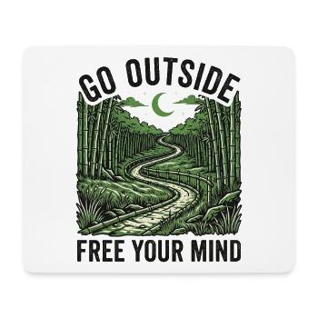 Go Outside Free Your Mind - Tapis de souris (format paysage) - blanc - Devant