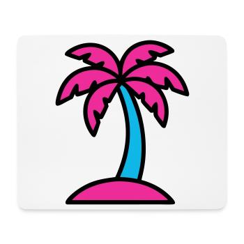 Neon Palme 90er Vaporwave - Mousepad (Querformat) - Weiß - Vorne