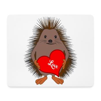 Hérisson d’amour – Cœur Amoureux - Tapis de souris (format paysage) - blanc - Devant
