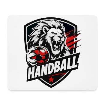 Lion in Handball Shield - Mouse Pad (horizontal) - white - Front