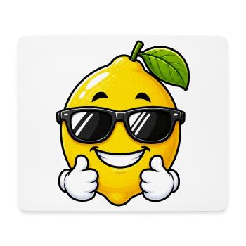 Mignon citron cartoon avec un pouce levé - Tapis de souris (format paysage) - blanc - Devant