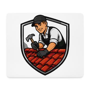 Dachdecker Shield Ziegelhandwerk - Mousepad (Querformat) - Weiß - Vorne