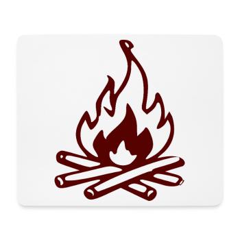 Lagerfeuer Silhouette Rot - Mousepad (Querformat) - Weiß - Vorne