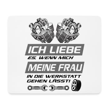 Ich liebe meine Frau – KFZ_Mechaniker - Mousepad (Querformat) - Weiß - Vorne