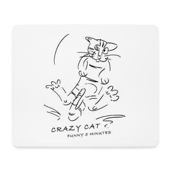 crazy cat - crazy 5 minutes for Helles - Mouse Pad (horizontal) - white - Front
