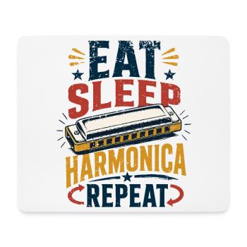 Instrument Harmonica Repeat-Music Harmonica - Mouse Pad (horizontal) - white - Front
