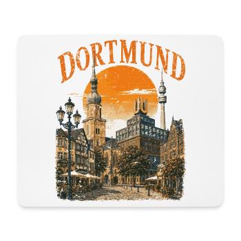  Vintage Dortmund Skyline historische - Mousepad (Querformat) - Weiß - Vorne