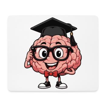 Brain with glasses - Mouse Pad (horizontal) - white - Front