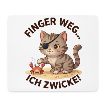 Katze Krabbe Finger weg Spruch - Mousepad (Querformat) - Weiß - Vorne