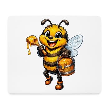 abeille heureuse - Tapis de souris (format paysage) - blanc - Devant
