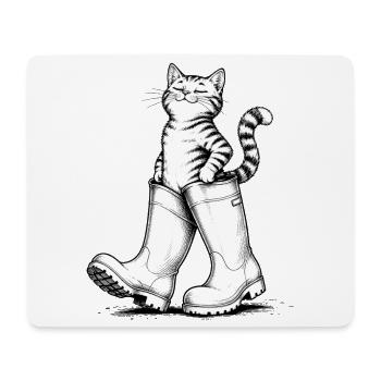 Cat in rubber boots, Puss in Boots - Mouse Pad (horizontal) - white - Front