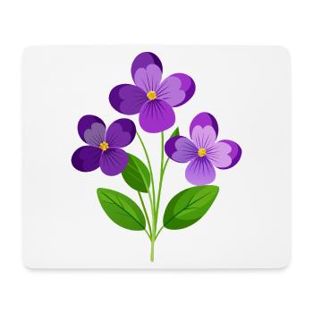 Violets Flower - Mouse Pad (horizontal) - white - Front