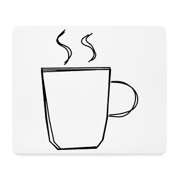 Kaffeepause handgezeichnet - Mousepad (Querformat) - Weiß - Vorne