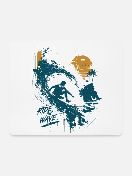 Surfer - Mousepad (Querformat) - Weiß