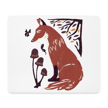 Herbstfuchs im Pilzwald - Mousepad (Querformat) - Weiß - Vorne