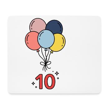 10 Geburtstag-Luftballons Kinder-T-Shirt - Mousepad (Querformat) - Weiß - Vorne
