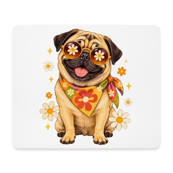 Mops Hund süßer Mops niedlicher Mops - Mousepad (Querformat) - Weiß - Vorne