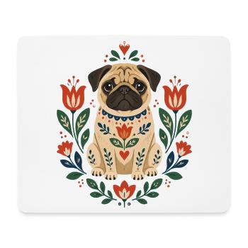 Mops Hund süßer Mops niedlicher Mops - Mousepad (Querformat) - Weiß - Vorne