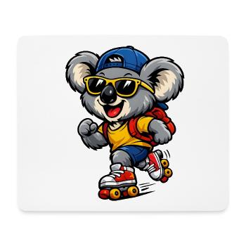 Koala mit Rollschuhen – Süßes Freizeitmotiv - Mousepad (Querformat) - Weiß - Vorne